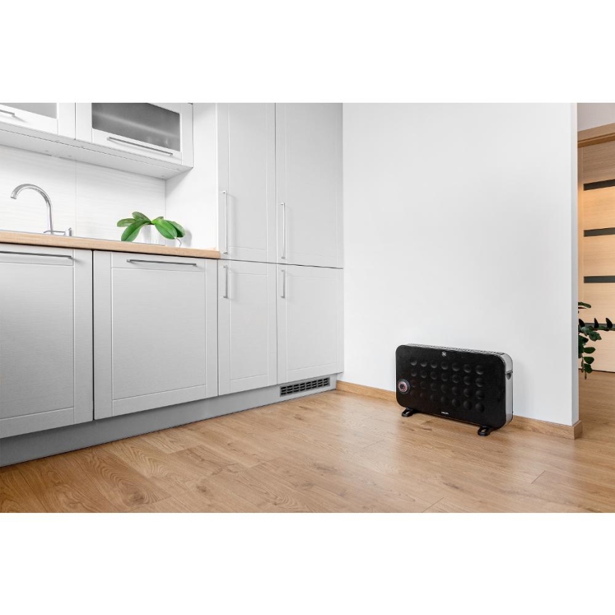 Sencor - Elektriskais sildītājs ar konvektoru 750/1250/2000W/230V termostats IP24 melna