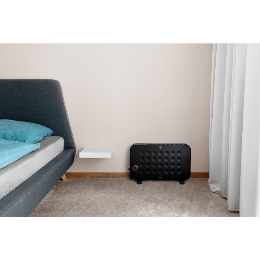 Sencor - Elektriskais sildītājs ar konvektoru 750/1250/2000W/230V termostats IP24 melna