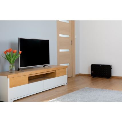 Sencor - Elektriskais sildītājs ar konvektoru 750/1250/2000W/230V termostats IP24 melna