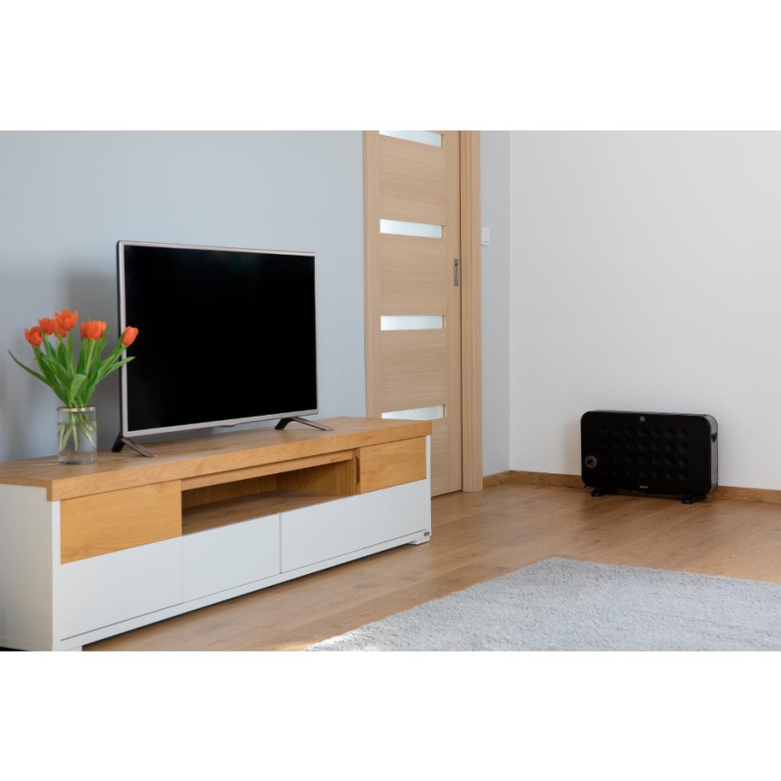 Sencor - Elektriskais sildītājs ar konvektoru 750/1250/2000W/230V termostats IP24 melna