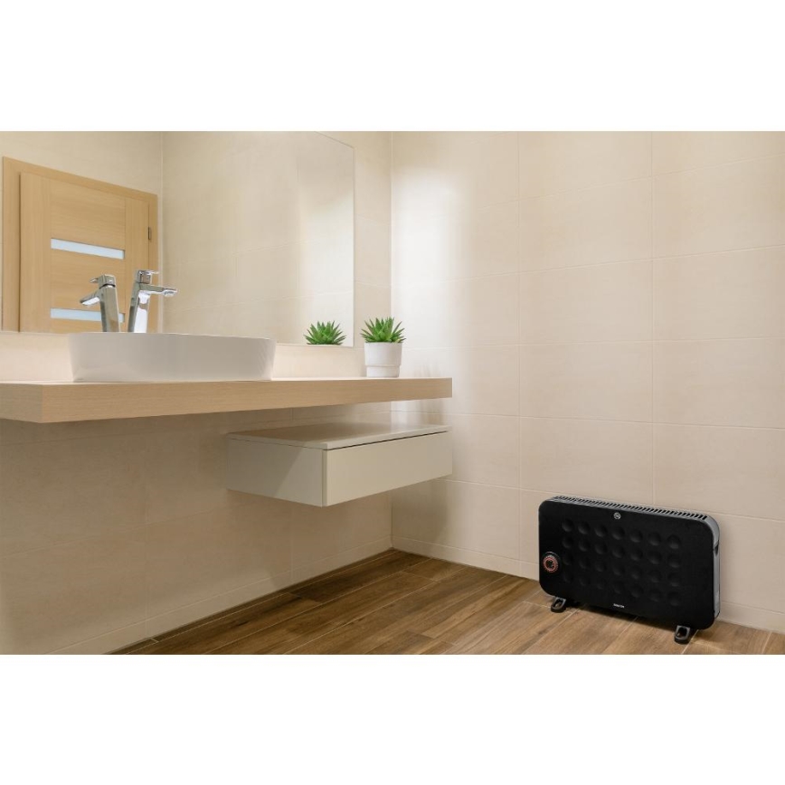 Sencor - Elektriskais sildītājs ar konvektoru 750/1250/2000W/230V termostats IP24 melna