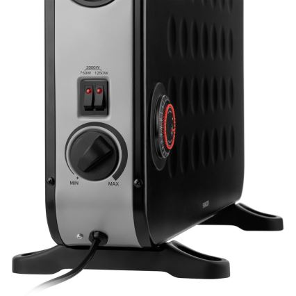Sencor - Elektriskais sildītājs ar konvektoru 750/1250/2000W/230V termostats IP24 melna