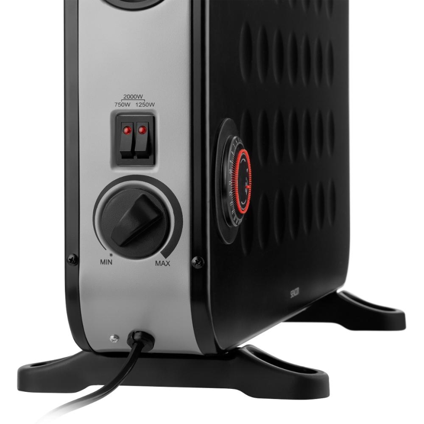 Sencor - Elektriskais sildītājs ar konvektoru 750/1250/2000W/230V termostats IP24 melna