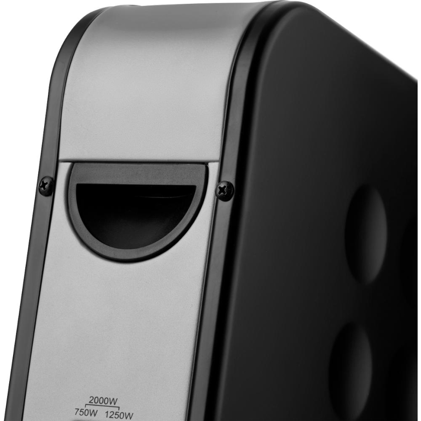 Sencor - Elektriskais sildītājs ar konvektoru 750/1250/2000W/230V termostats IP24 melna