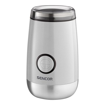 Sencor - Elektriskās kafijas pupiņu dzirnaviņas 60 g 150W/230V balta/matēts hroms