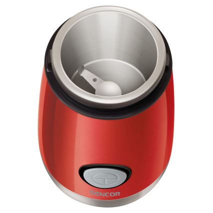 Sencor - Elektriskās kafijas pupiņu dzirnaviņas 60 g 150W/230V sarkana/matēts hroms