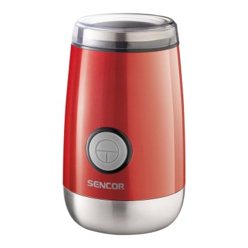 Sencor - Elektriskās kafijas pupiņu dzirnaviņas 60 g 150W/230V sarkana/matēts hroms