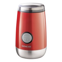 Sencor - Elektriskās kafijas pupiņu dzirnaviņas 60 g 150W/230V sarkans/hroms