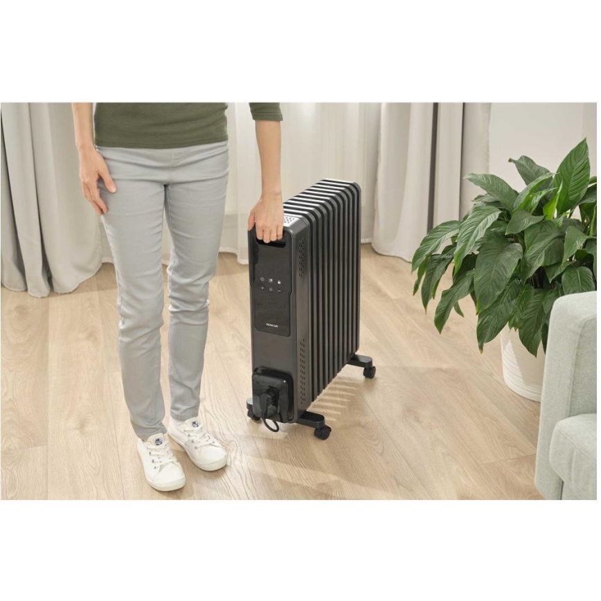 Sencor - Eļļas radiators ar 11 ribām 1000/1200/2400W/230V Wi-Fi melns