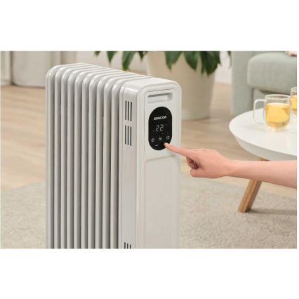 Sencor - Eļļas radiators ar 11 ribām 1000/2300W/230V balts + tālvadības pults