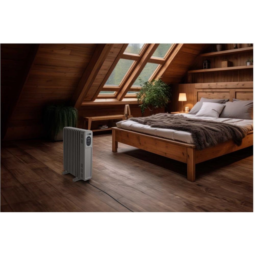 Sencor - Eļļas radiators ar 11 ribām 1000/2300W/230V balts + tālvadības pults