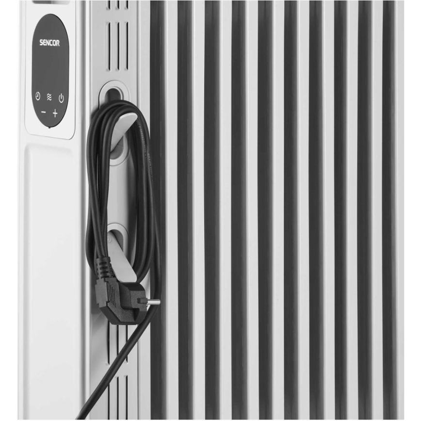 Sencor - Eļļas radiators ar 13 ribām 1000/2500W/230V balts + tālvadības pults
