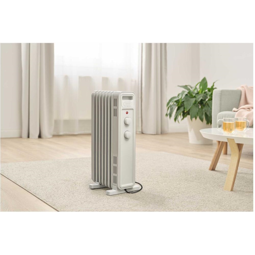 Sencor - Eļļas radiators ar 7 ribām 600/900/1500W/230V balts