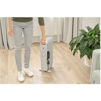 Sencor - Eļļas radiators ar 7 ribām 600/900/1500W/230V balts