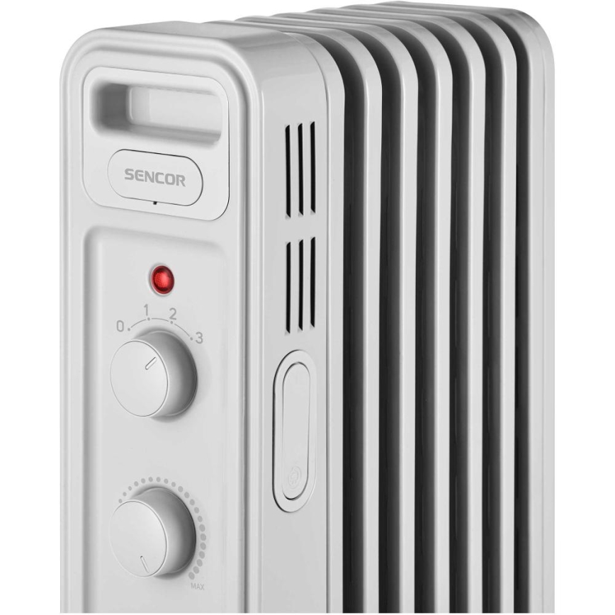 Sencor - Eļļas radiators ar 7 ribām 600/900/1500W/230V balts