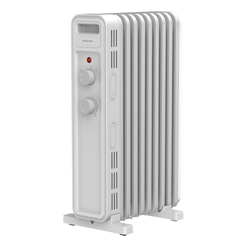Sencor - eļļas radiators ar 9 ribām, 800/1200/2000 W, 230 V, balts