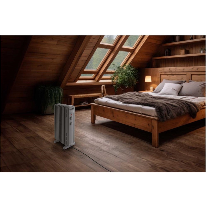 Sencor - eļļas radiators ar 9 ribām, 800/1200/2000 W, 230 V, balts