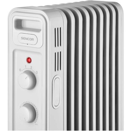 Sencor - eļļas radiators ar 9 ribām, 800/1200/2000 W, 230 V, balts