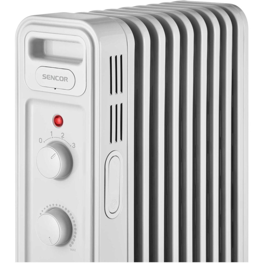 Sencor - eļļas radiators ar 9 ribām, 800/1200/2000 W, 230 V, balts