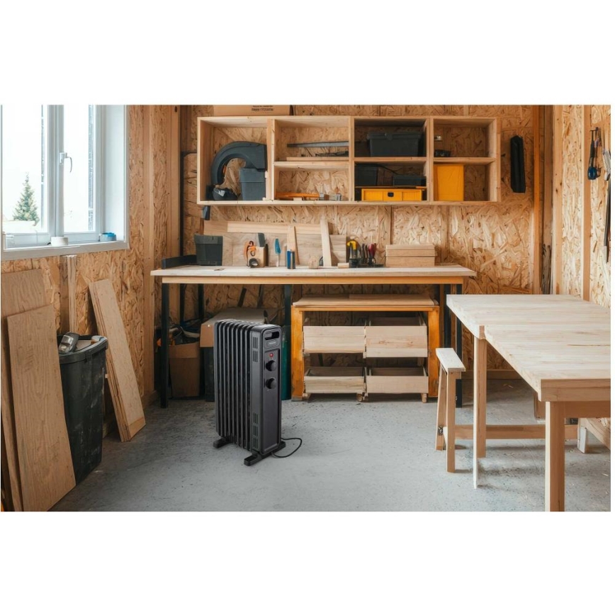 Sencor - eļļas radiators ar 9 ribām 800/1200/2000W/230V melns