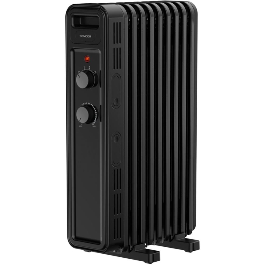 Sencor - eļļas radiators ar 9 ribām 800/1200/2000W/230V melns
