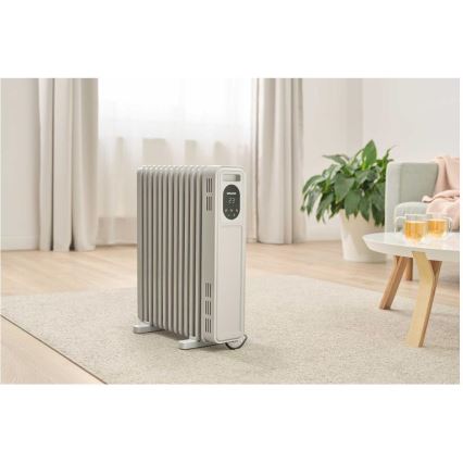 Sencor - Eļļas radiators ar 13 ribām 1000/2500W/230V balts + ar tālvadības pulti