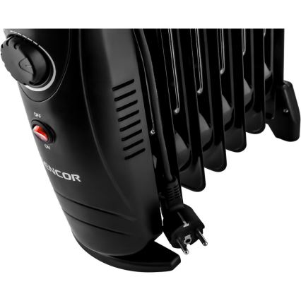 Sencor - Eļļas sildītājs ar 7 ribām 700W/230V melns