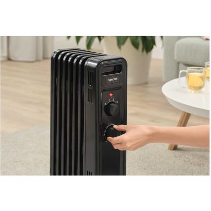 Sencor - eļļas sildītājs ar 7 sekcijām 600/900/1500W/230V melns