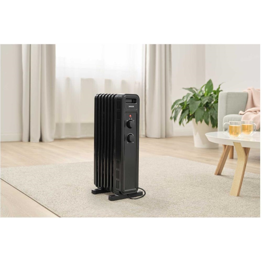 Sencor - eļļas sildītājs ar 7 sekcijām 600/900/1500W/230V melns