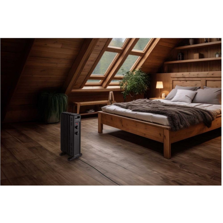 Sencor - eļļas sildītājs ar 7 sekcijām 600/900/1500W/230V melns