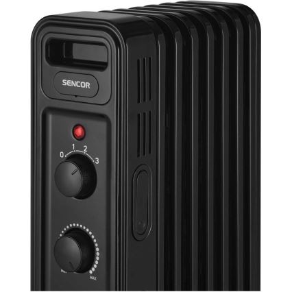 Sencor - eļļas sildītājs ar 7 sekcijām 600/900/1500W/230V melns