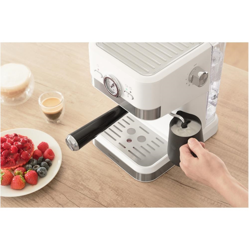 Sencor - Espresso kafijas automāts ar sviru 1050W/230V balts/matēts hroms