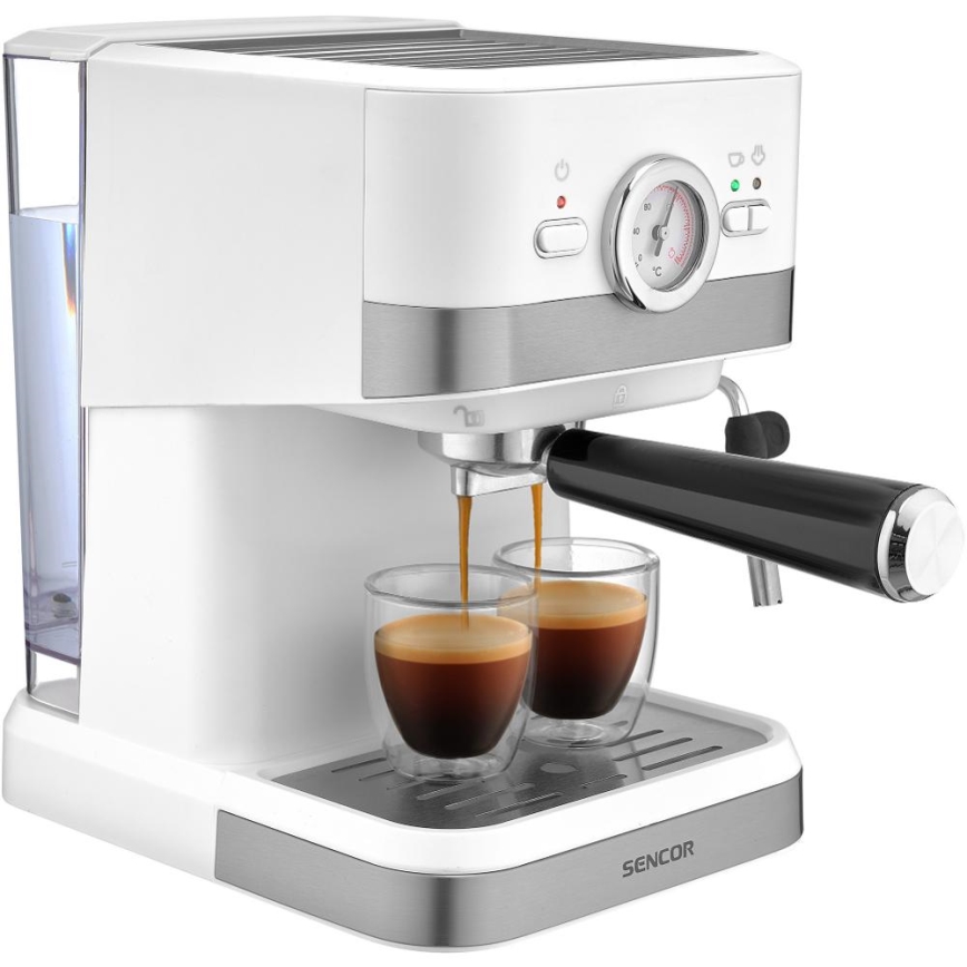Sencor - Espresso kafijas automāts ar sviru 1050W/230V balts/matēts hroms