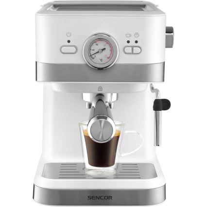 Sencor - Espresso kafijas automāts ar sviru 1050W/230V balts/matēts hroms