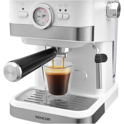 Sencor - Espresso kafijas automāts ar sviru 1050W/230V balts/matēts hroms