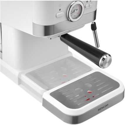 Sencor - Espresso kafijas automāts ar sviru 1050W/230V balts/matēts hroms
