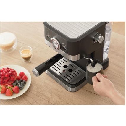 Sencor - Espresso kafijas automāts ar sviru 1050W/230V melns/matēts hroms
