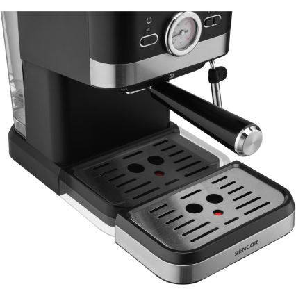 Sencor - Espresso kafijas automāts ar sviru 1050W/230V melns/matēts hroms
