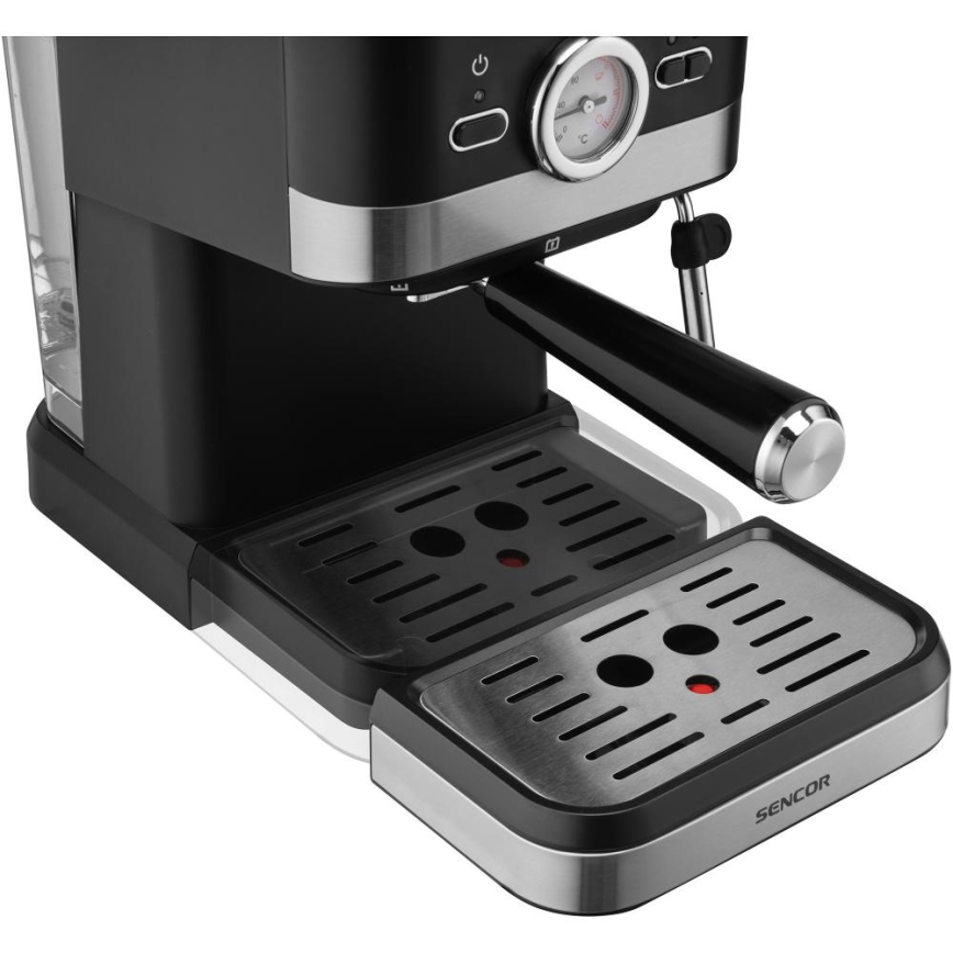 Sencor - Espresso kafijas automāts ar sviru 1050W/230V melns/matēts hroms