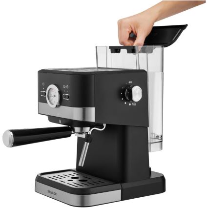 Sencor - Espresso kafijas automāts ar sviru 1050W/230V melns/matēts hroms