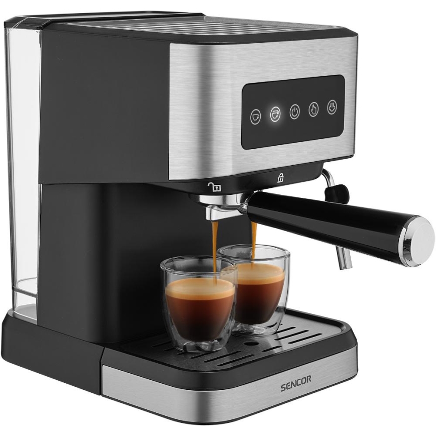 Sencor - Espresso kafijas automāts ar portafiltru 1050W/230V melns/matēts hroms