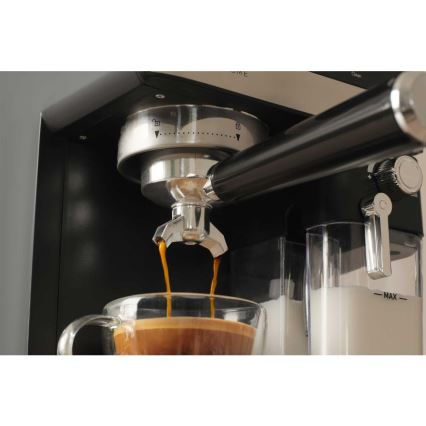 Sencor - Espresso kafijas automāts ar portafiltru 1350W/230V melns/matēts hroms