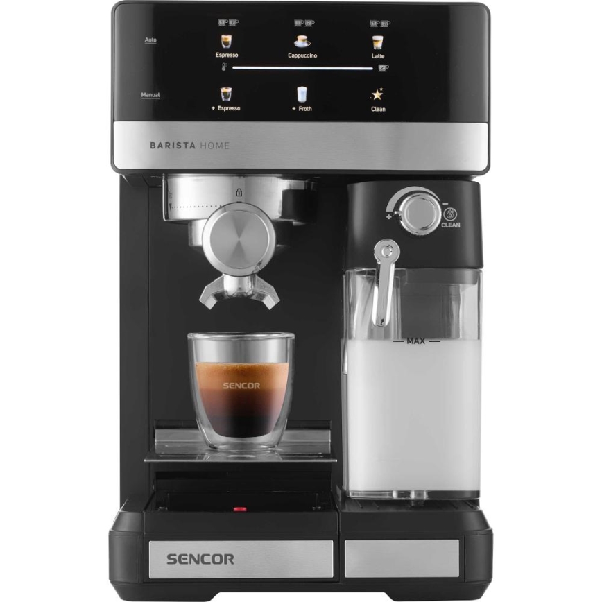 Sencor - Espresso kafijas automāts ar portafiltru 1350W/230V melns/matēts hroms