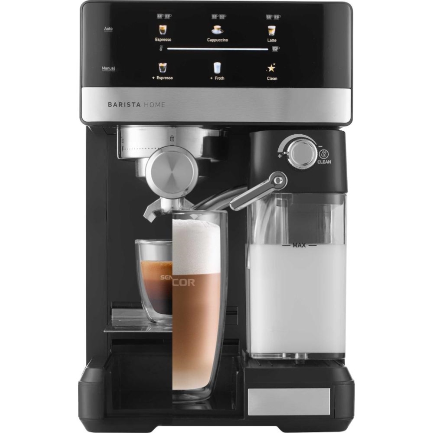 Sencor - Espresso kafijas automāts ar portafiltru 1350W/230V melns/matēts hroms