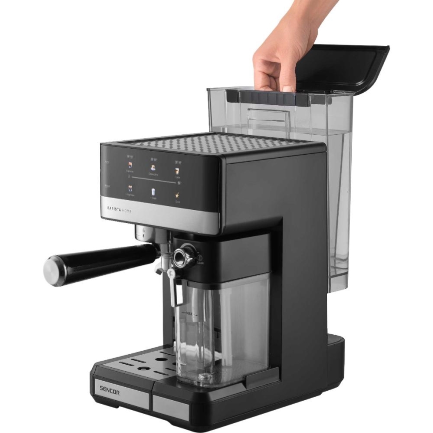 Sencor - Espresso kafijas automāts ar portafiltru 1350W/230V melns/matēts hroms