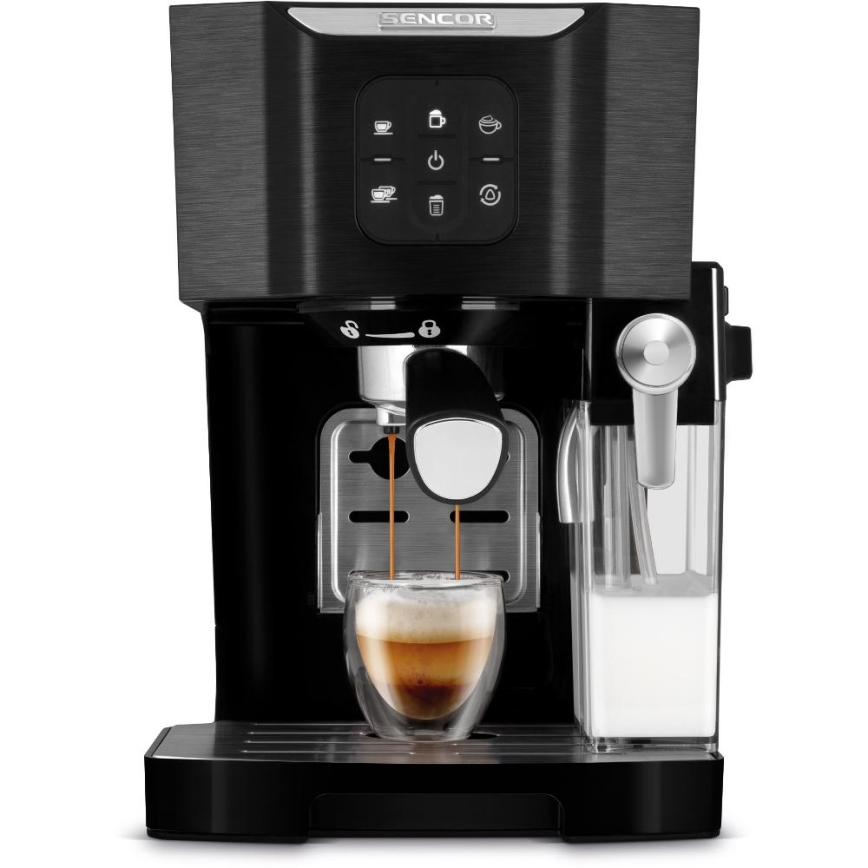 Sencor - espresso kafijas automāts ar portafiltru 1450W/230V melns/matēts hroms