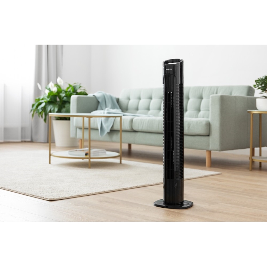 Sencor - Grīdas ventilators 50W/230V melns + tālvadības pults