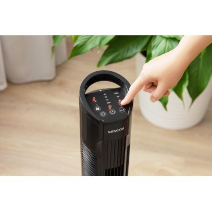 Sencor - Grīdas ventilators 50W/230V melns + tālvadības pults
