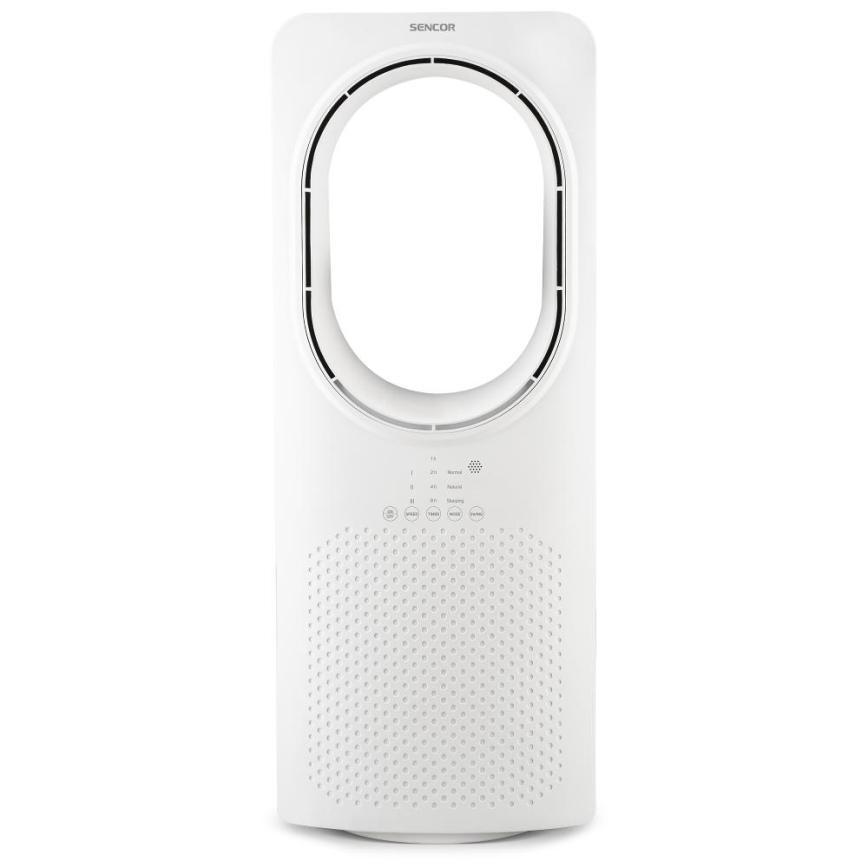 Sencor - Grīdas ventilators bez lāpstiņām 50W/230V balta + tālvadības pults