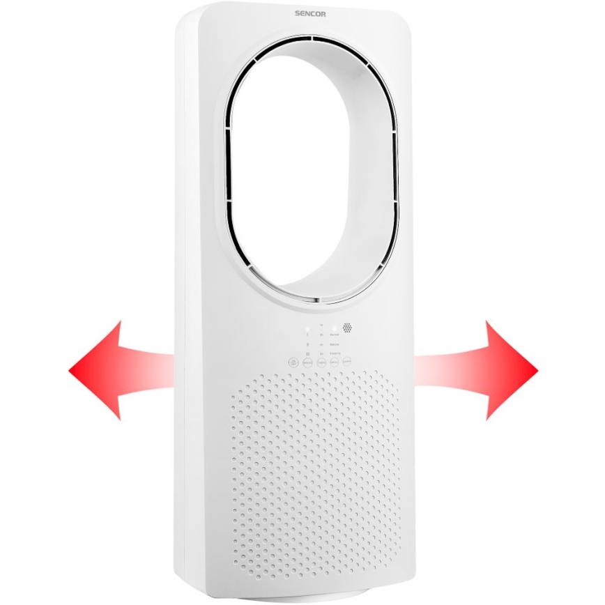 Sencor - Grīdas ventilators bez lāpstiņām 50W/230V balta + tālvadības pults